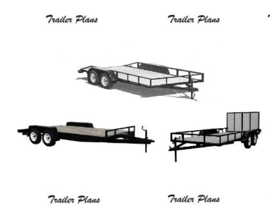 Image of one of our trailer plan bundles incluing three sets of trailer plans